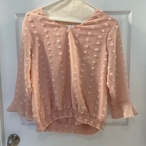 CATO Peachy Pink Textured Women's Top